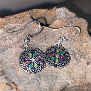 5/$10❤️❤️❤️NEW Silver Tone Zinc Alloy Floral Drop Earrings